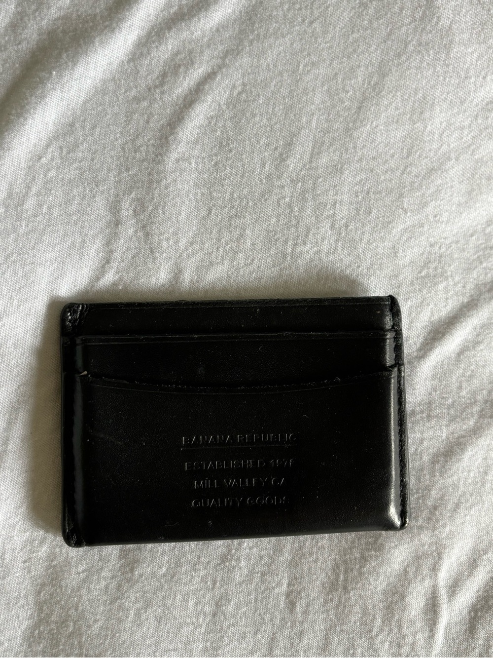 Banana Republic Black Leather Slim Card Holder Wallet
